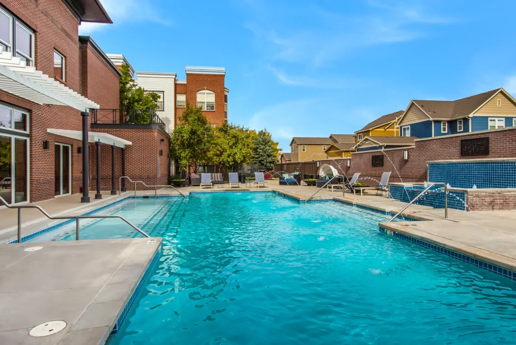 Pool and spa with deck seating